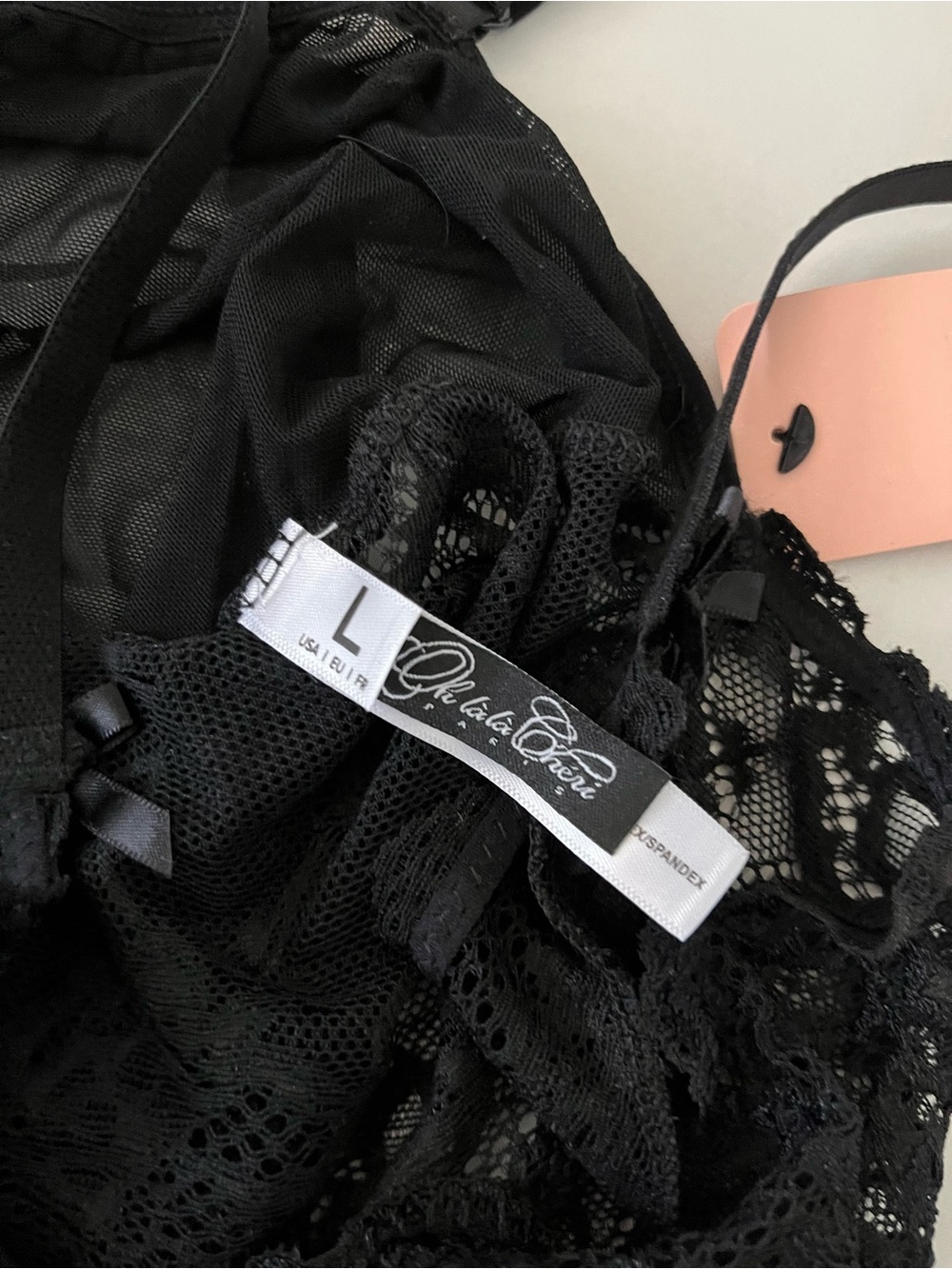 Oh La La Cheri VALENTINE LACEY BABYDOLL - BLACK - Picture 5 of 9